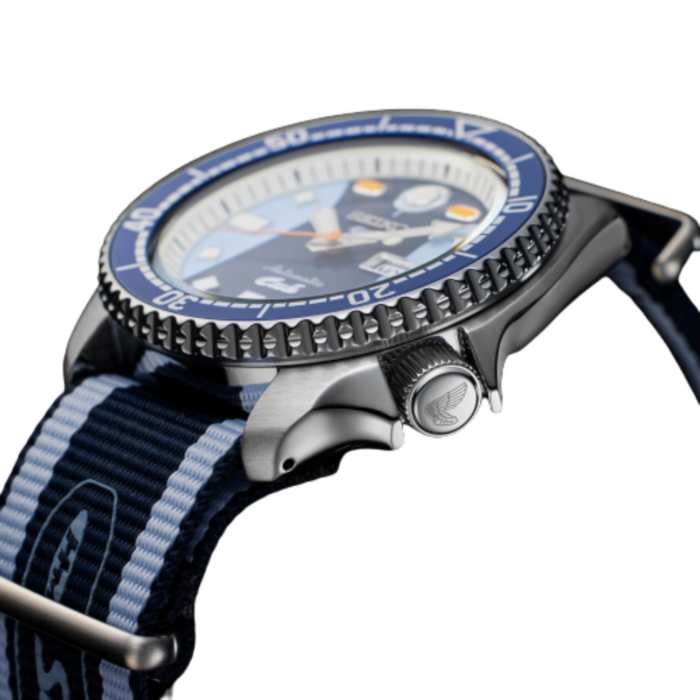 Seiko 5 Sports Honda Super Cub Limited Edition Blue Dial Two Tone NATO Strap Watch For Men - SRPK37K1 - Image 10